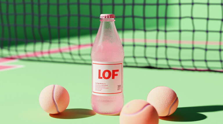 https://s.mj.run/wxi07MNVMNo https://s.mj.run/VNlbhJlsMQI Product calle "LOF" rendering image, using a telephoto camera with an orthogonal view and a top-down perspective, with the camera tilted 45 degrees above the product. A bottle of pink and white energy drinks is placed in front of a pink mini tennis court and two pink tennis balls, with a light green background. The product adopts a shooting style, C4D rendering, OC rendering, ultra clear, and high-definition --ar 16:9 --v 6.1 Job ID: 25568760-8dfd-44a3-a4c8-45f4fbb503c8