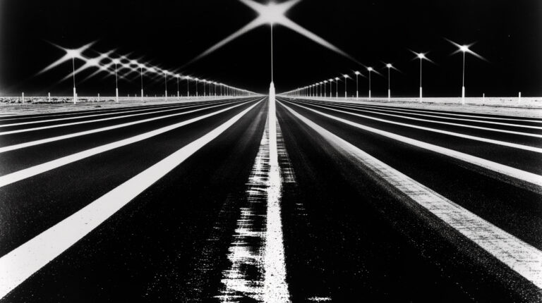 highway star, 2030s Daido Moriyama in Badajoz, Spain, next portugal, border --chaos 60 --ar 16:9 --style raw --weird 2400 --v 6 Job ID: 5b67a5da-c202-449b-aa2a-55676538b890