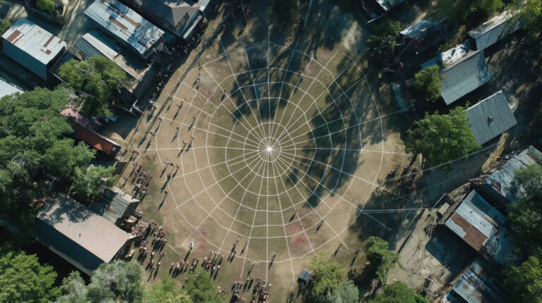 A businessman, who on Friday afternoons ventures into the suburbs to pay vagrants to fight each other. The crowds grow with each event. General Shot: Description: An expansive overhead drone shot captures a decrepit urban playground, where a crowd of onlookers forms a circle. This shot draws inspiration from the gritty, voyeuristic ambiance typical of Darren Aronofsky’s films, emphasizing the raw, almost gladiatorial nature of the spectacle. --chaos 60 --ar 16:9 --style raw --stylize 700 --weird 1800 --v 6 Job ID: 88a01a9e-a785-42a1-8571-b658fc935470