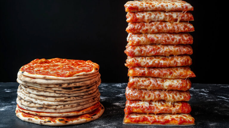 https://s.mj.run/zw52exM6TMg image of one stack of pizzas on the right, another taller stack on the right, black background --chaos 10 --ar 16:9 --style raw --personalize 1ziyqku --stylize 800 --weird 300 --v 6.1 Job ID: ad65d23b-df91-4147-8089-1b3cd89140b9