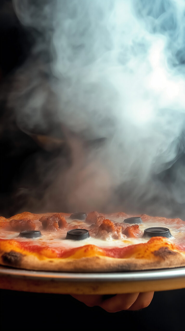 https://s.mj.run/gjbkJfq5IbA a extreme close up shot photo of a pizza is in the air, macro lens shot, smoke at the background, delicious mood, crispy, commercial lighting, 200mm lens --chaos 5 --ar 9:16 --style raw --personalize 1ziyqku --stylize 800 --weird 300 --v 6.1 Job ID: e28f8fb7-55de-4d4a-a70c-49030cb11a30