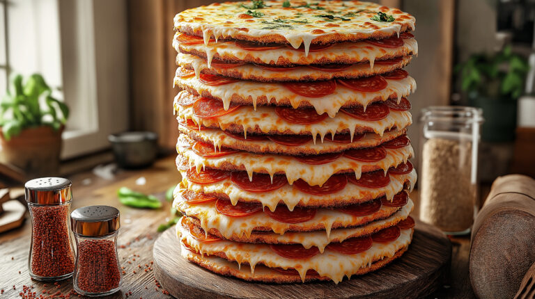 https://s.mj.run/W7Kol7dVJAI Create a 3D, realistic image of a mouth-watering pizza tower featuring alternating layers of pepperoni pizza and cheese pizza slices, stacked high on a rustic wooden board. The crispy, golden crusts of each slice are perfectly browned, with melted mozzarella cheese stretching between the layers. The pepperoni slices are rich and savory, with the cheese pizza providing a classic, gooey contrast. Next to the pizza tower, place a small, clear container of grated Parmesan cheese, ready to be sprinkled over the top. Beside it, add a glass shaker of crushed red pepper flakes and a small dish of dried oregano, allowing for customized seasoning. The vibrant red pepper flakes and aromatic oregano add color and flavor to the scene. The background is a cozy kitchen or pizzeria setting with warm, natural lighting that highlights the rich colors and textures of the pizzas. A wooden table or countertop beneath the tower adds to the rustic feel, with a pizza cutter and a few fresh basil leaves scattered nearby for added detail. The overall scene should evoke a sense of indulgence and comfort, capturing the irresistible appeal of a towering stack of pepperoni and cheese pizza slices with all the classic toppings and seasonings --chaos 10 --ar 16:9 --style raw --personalize 1ziyqku --stylize 800 --weird 300 --v 6.1 Job ID: cfbc916a-4f16-40de-8c4d-6f488d11f6d6