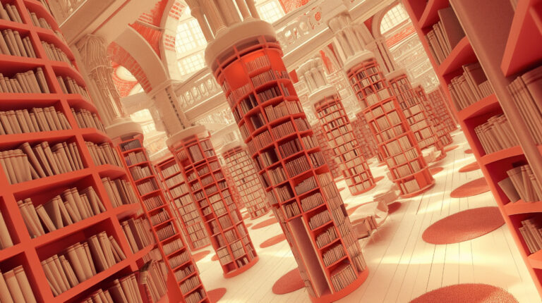 Library of Hues Description: Inside a symmetrically perfect library, books' spines change colors reflecting the emotions of the readers browsing through them. The scene is composed with Anderson’s signature style--meticulous, balanced, and color-coordinated. --chaos 15 --ar 16:9 --style raw --stylize 150 --weird 1500 --v 6 Job ID: 5b6f644e-6232-4e82-bcae-1ab5effa3a27